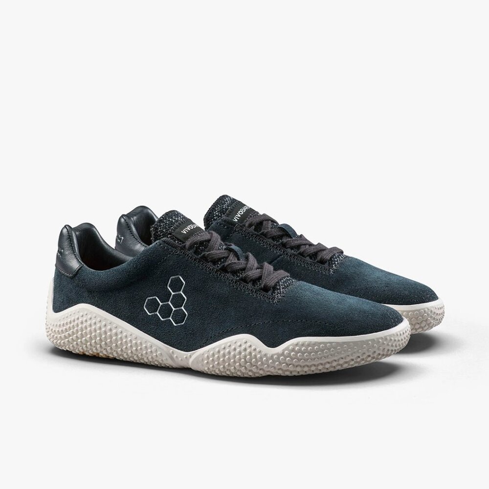 Vivobarefoot Motus Studio Sneaker Leather Womens in Suede Obsidian White - Picture 9 of 13